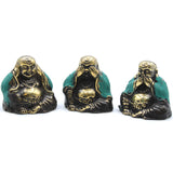 Juego de 3 estatuas de Buda de latón "No veas el mal"