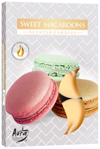 Velas de té perfumadas Macarrones, juego de 6