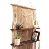 Macrame Hanging Shelves, Brown