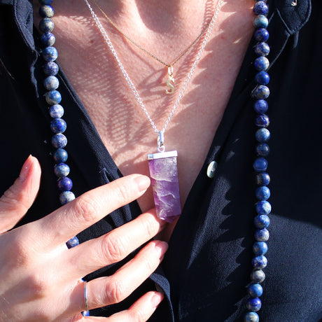 Rose Quartz Pendant Flat Pencil Crystal