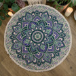 Small Mandala Roundie Cotton Art (130cm) – Teal & Blue, Wall Art