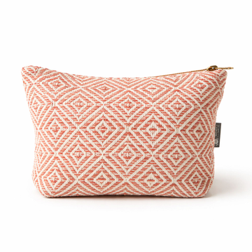 Nomad Sari Indian Jacquard Toiletry Bag - Coral Maze