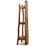 Natürliche Teak-Eckregal 90cm, 3 Regalböden