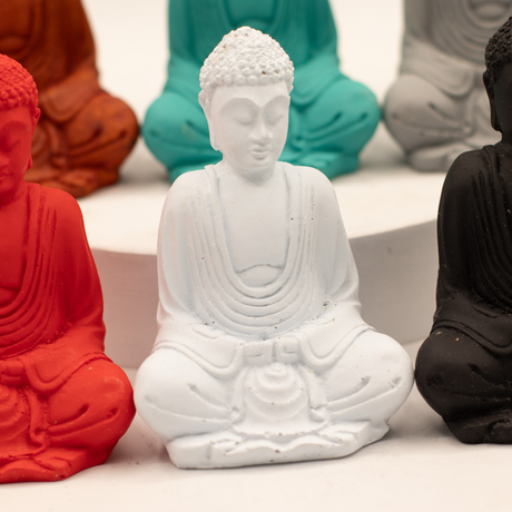 Mini Buddha Statues Assorted Colours Set of 6