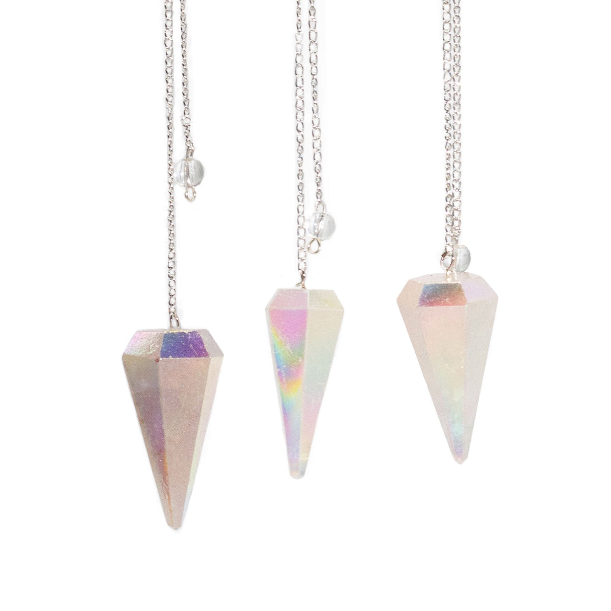 Pendule à six faces – Ange cristal Aurora blanc – 4 cm