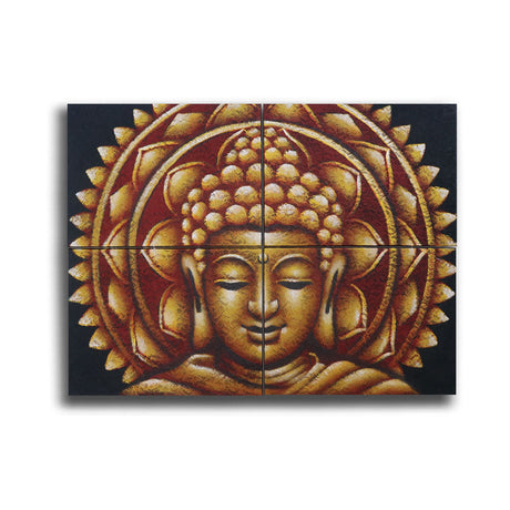 Buddha Mandala Canvas Wall Art Set of 4