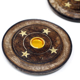 Suporte para Vela e Incenso em Cone de Madeira de Manga 10cm