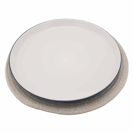 Tischset Jute Baumwolle 30cm Elfenbein Rand