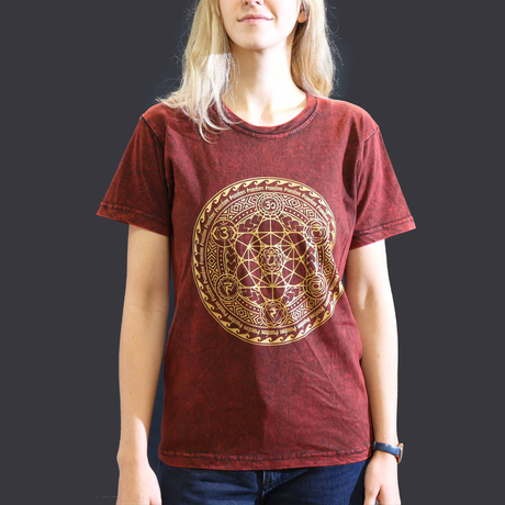 Stone Washed T-Shirt Chakra Maroon Small