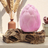 DriftGlow Lamp Crackle Lotus Flower Shade – Purple, Table Lamps