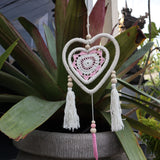 Dream Catcher Pink Double Heart Feather Free