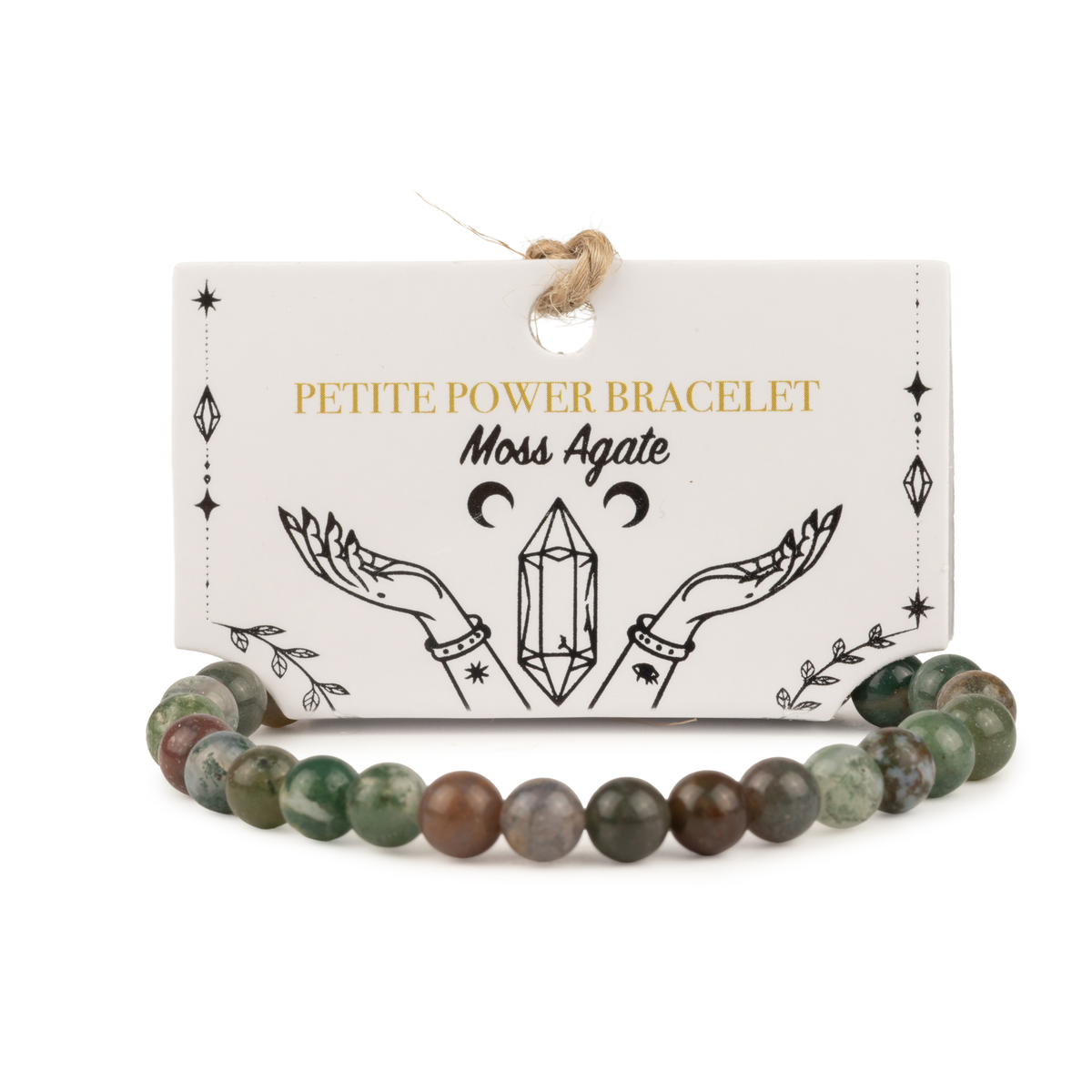 Petite Power Bracelet (17cmx6mm) - Moss Agate