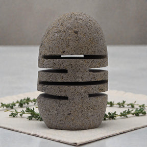 Natural Riverstone Candle Holder – Standing Stone Cut, Candles