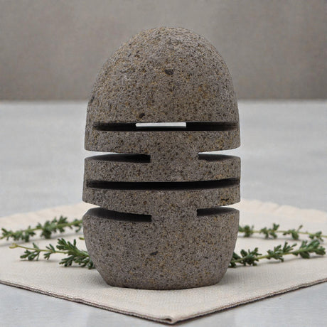 Natural Riverstone Candle Holder – Standing Stone Cut, Candles