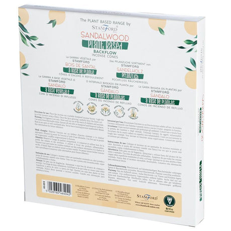 Tilbageflow Røgelseskegler Sandeltræ Plantebaseret 12 Kegler