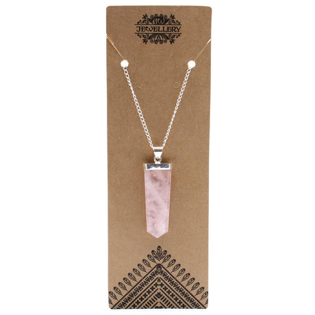 Rose Quartz Pendant Flat Pencil Crystal