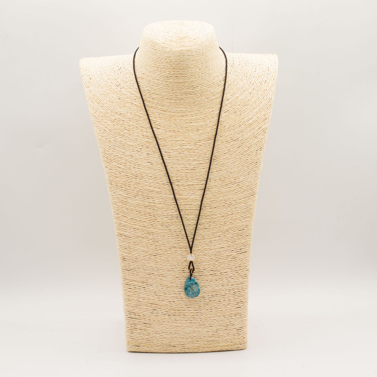 Cord Necklace Gemstone Pendant – Howlite Teardrop