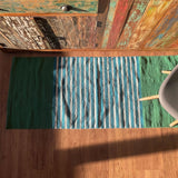 Covor runner, bumbac albastru-verde 70x170 cm
