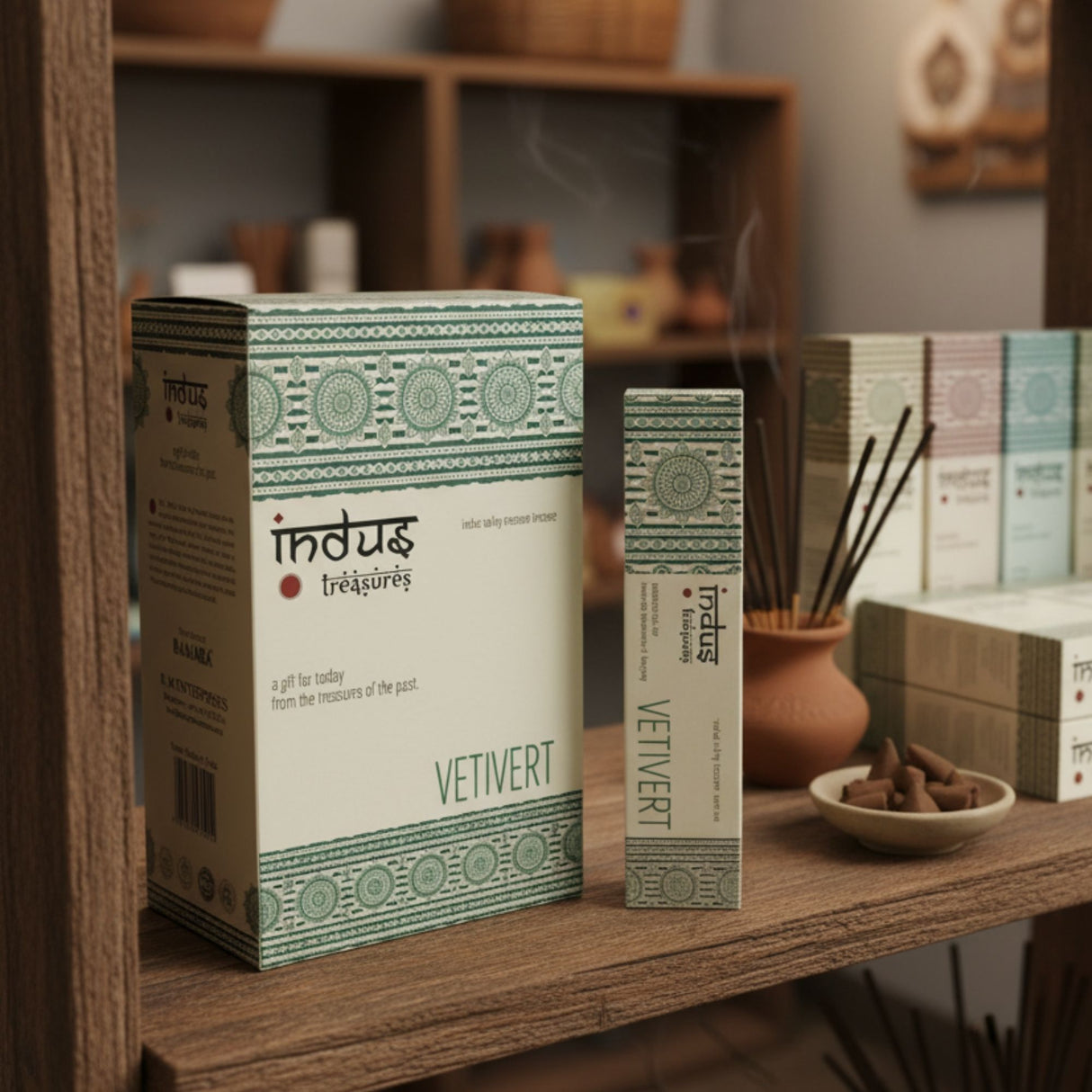 Indus Treasures Vetiver Khus Incense Sticks 15g