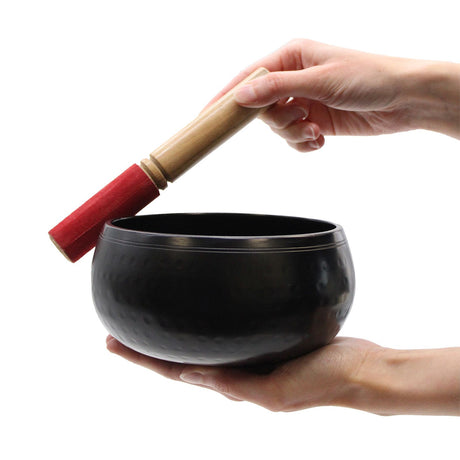 Singing Bowl Black Beaten 18cm