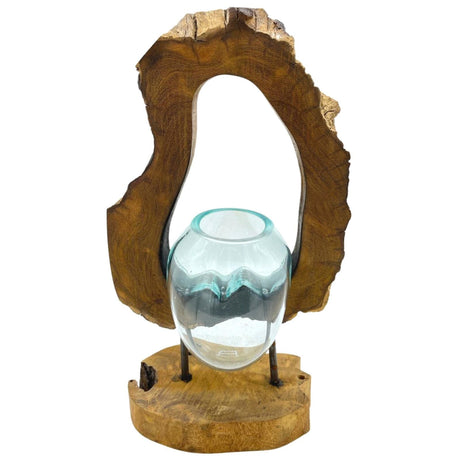 Hanging Glass Vase on Wood