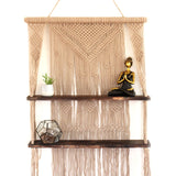 Macrame Hanging Shelves, Brown