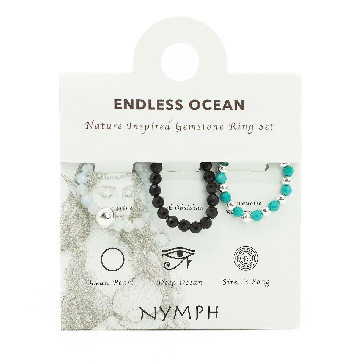 Nymph Spirit Gemstone Ring Set – Endless Ocean