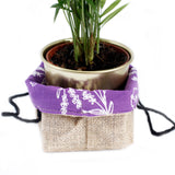 Jute Geschenkzak Medium Lavendel Katoenen Voering