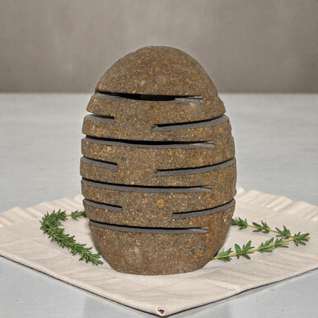Natural Riverstone Candle Holder – Standing Stone Cut (10x13x22cm), Candles