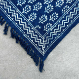 Çivit El Yapımı Atkı Chhota Çiçek 170x120cm