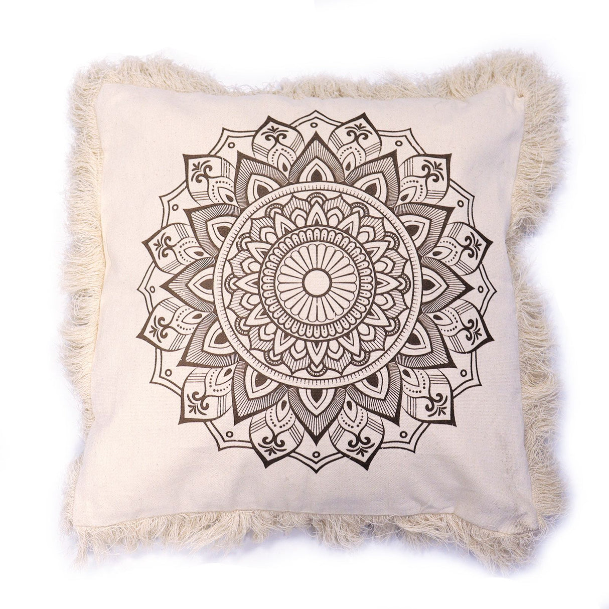 Puuvillainen tyynynpäällinen Lootusmandala 60x60 cm Pronssi