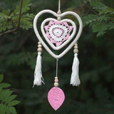 Dream Catcher Pink Double Heart Feather Free