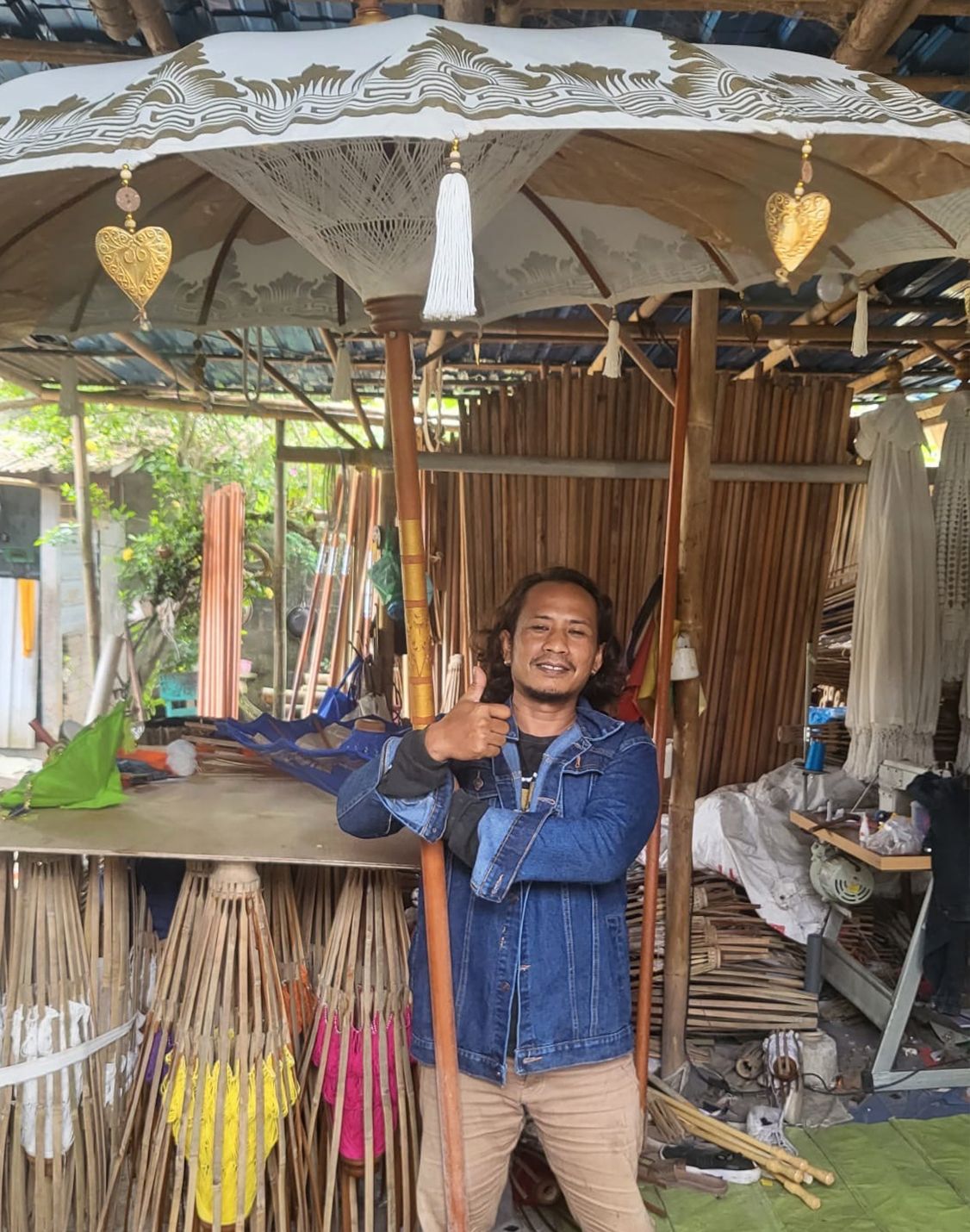 Garden Parasol 2m Turquoise Bali Patterned