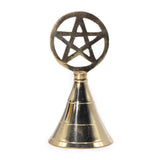 Solid Brass Pentacle Altar Bell Wiccan Ritual Chime