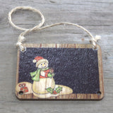 Kerst Houten Sneeuwpop Decoraties, 2 Stuks