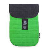 Padded Laptop Sleeve Frog Green Stonewashed Cotton