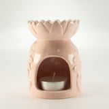 Ceramic Sunflower Oil Burner - Pastel Pink