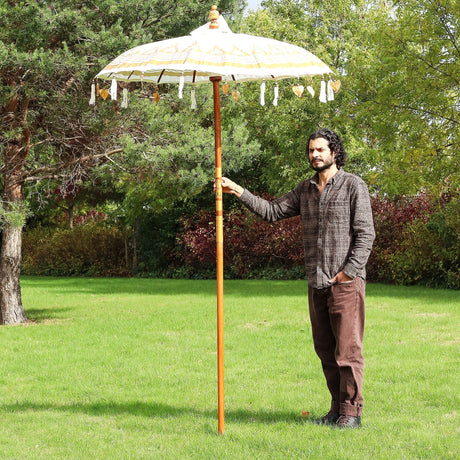 Guarda-sol de Pátio Balinês Marfim 1,5m Jardim