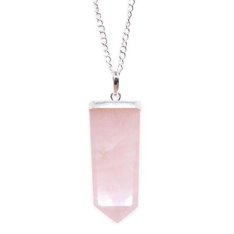 Rose Quartz Pendant Flat Pencil Crystal