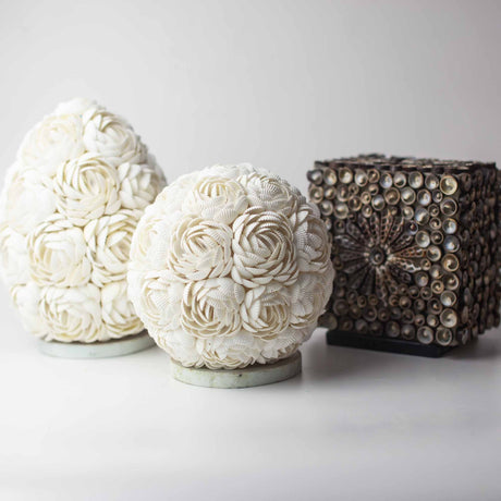 Настолна лампа Морска черупка – Розов овал 15 см