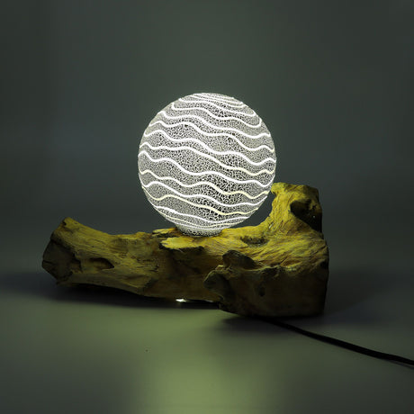 DriftGlow lampa s sivim sjenilom Luna