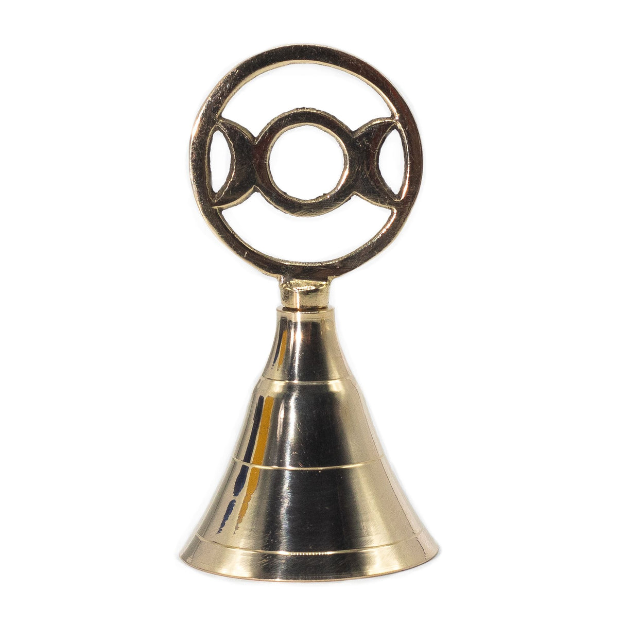 Triple Moon Solid Brass Ritual Altar Bell