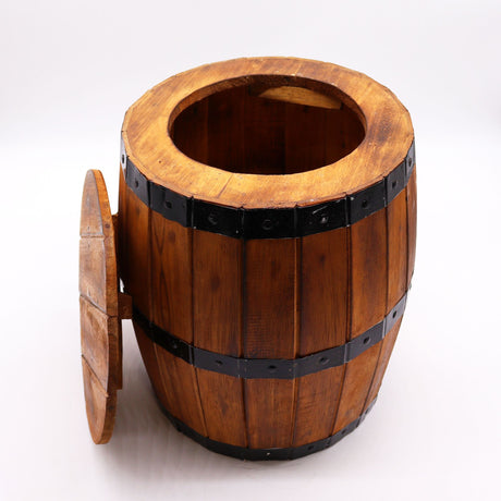 Beer Barrel Stool & Parasol Stand – Natural Wood 38 x 32 cm