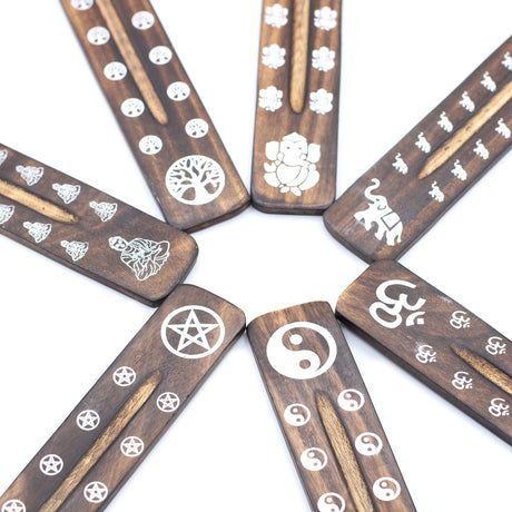 Incense Holder Ash Catcher Mango Wood Burnt Finish