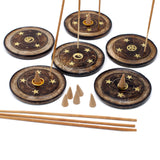 Suporte para Vela e Incenso em Cone de Madeira de Manga 10cm