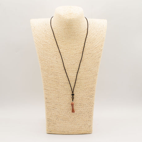 Cord Necklace Gemstone Pendant – Goldstone Bone