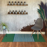 Covor runner, bumbac albastru-verde 70x170 cm