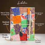 Cuaderno de Parche Lokta – Grande (21x15cm) – 45 Hojas – Incluye Marcador – Multicolor