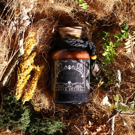 Forntida häxbadsspellotion & citrinkristallamulet – Framgång