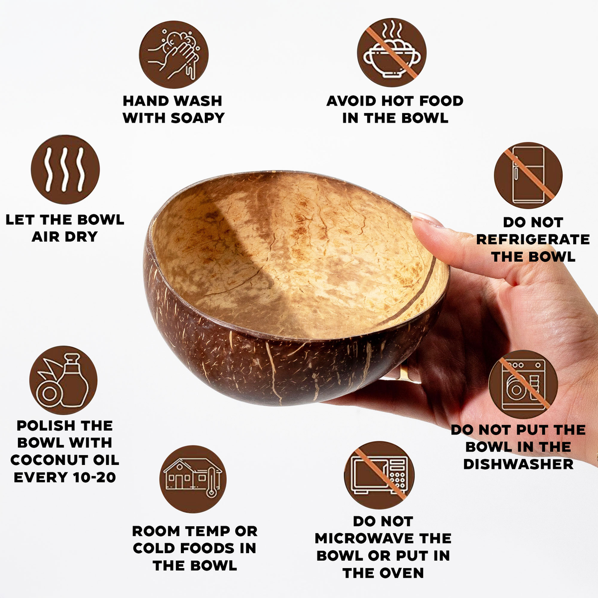 Small Natural Coconut Bowl for Smoothies & Snacks